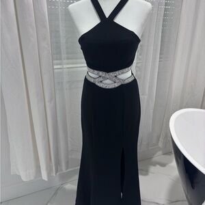 Xtraordinary Black Strapless Dress with Silver Accents